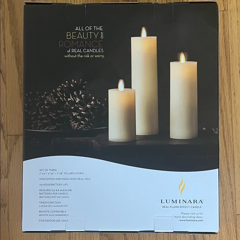 New Luminara Real-Flame Effect LED Candles Set